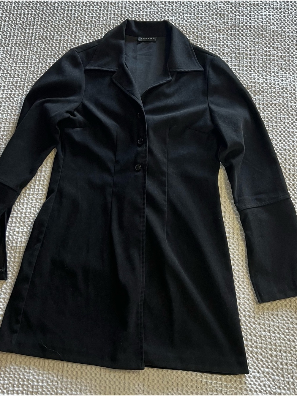 Abrams Black Tailored Button-Front Blazer Flared Sleeves Y2K-38 Large - Picture 4 of 15